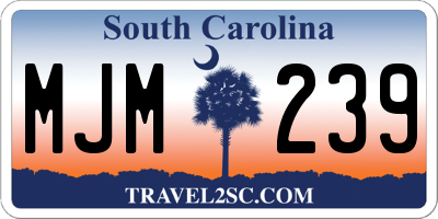 SC license plate MJM239