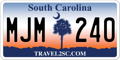 SC license plate MJM240