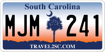 SC license plate MJM241