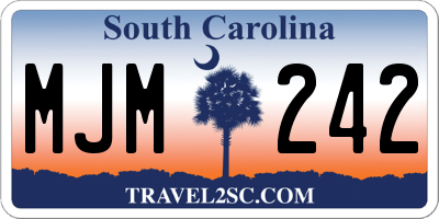 SC license plate MJM242