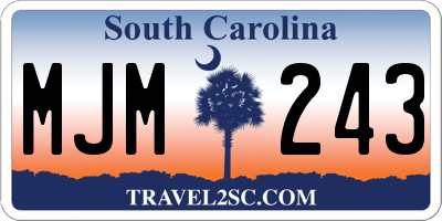 SC license plate MJM243