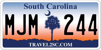 SC license plate MJM244
