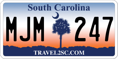 SC license plate MJM247