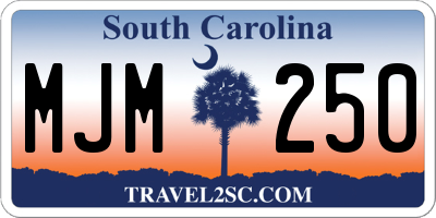SC license plate MJM250