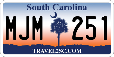 SC license plate MJM251