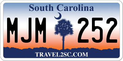 SC license plate MJM252