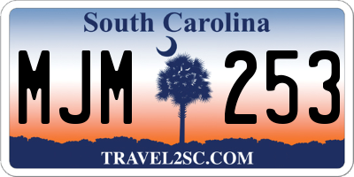 SC license plate MJM253
