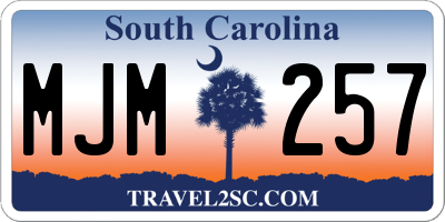 SC license plate MJM257