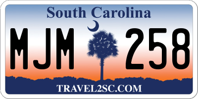 SC license plate MJM258