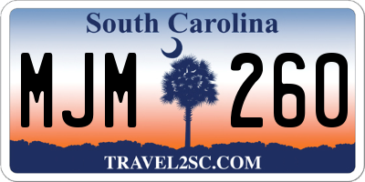 SC license plate MJM260