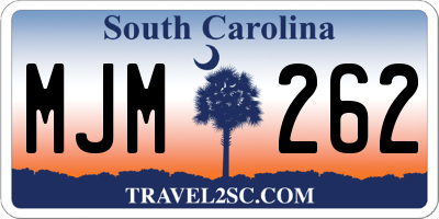 SC license plate MJM262