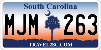 SC license plate MJM263