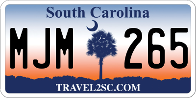 SC license plate MJM265