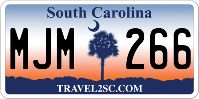 SC license plate MJM266