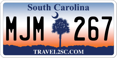 SC license plate MJM267