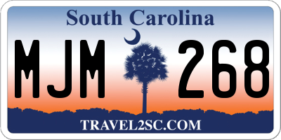 SC license plate MJM268