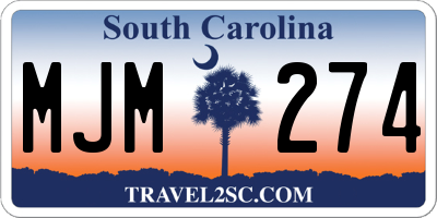 SC license plate MJM274