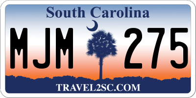 SC license plate MJM275