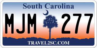 SC license plate MJM277