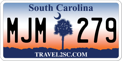 SC license plate MJM279