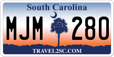 SC license plate MJM280
