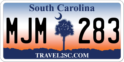 SC license plate MJM283