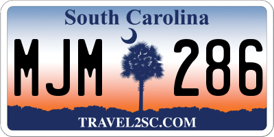 SC license plate MJM286