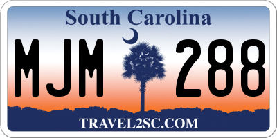 SC license plate MJM288