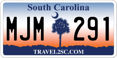 SC license plate MJM291