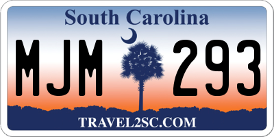 SC license plate MJM293