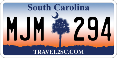 SC license plate MJM294