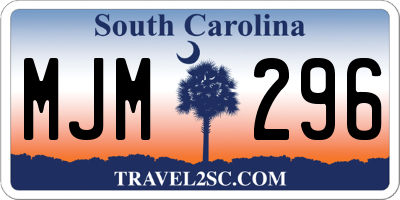 SC license plate MJM296