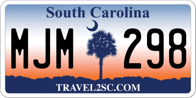 SC license plate MJM298