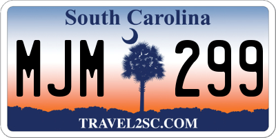 SC license plate MJM299