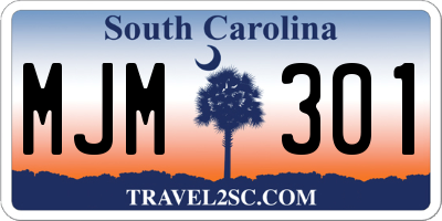 SC license plate MJM301