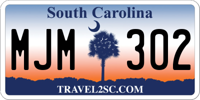 SC license plate MJM302
