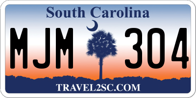 SC license plate MJM304