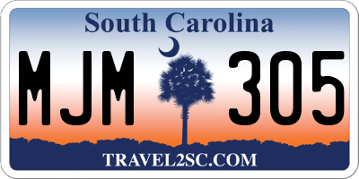 SC license plate MJM305