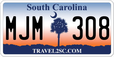 SC license plate MJM308