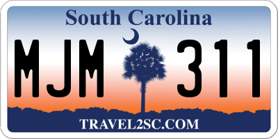 SC license plate MJM311