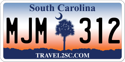 SC license plate MJM312