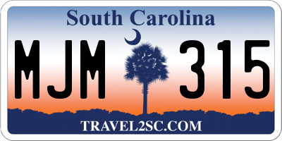 SC license plate MJM315