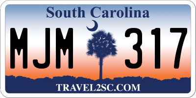 SC license plate MJM317