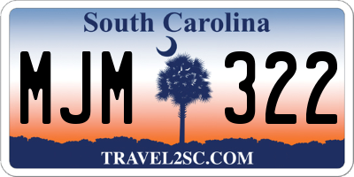 SC license plate MJM322