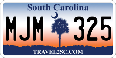 SC license plate MJM325
