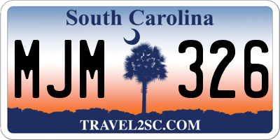 SC license plate MJM326