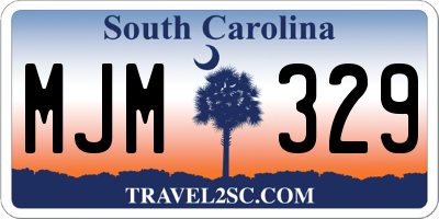 SC license plate MJM329