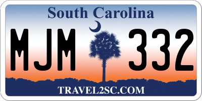 SC license plate MJM332