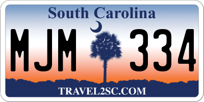 SC license plate MJM334