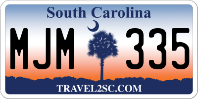 SC license plate MJM335